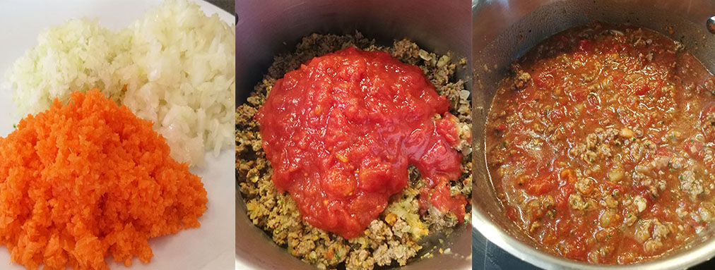 Bolognessaus i 3 etapper