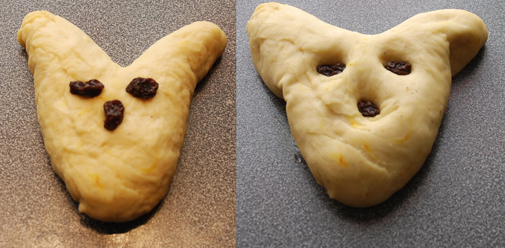 Påskeharer oppskrift fra Baker Brun (2018) "Våre beste oppskrifter. 125 år med tradisjonsbakst". Side 78-79