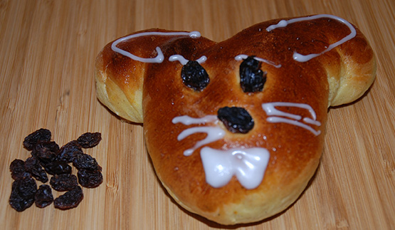 Påskeharer oppskrift fra Baker Brun (2018) "Våre beste oppskrifter. 125 år med tradisjonsbakst". Side 78-79