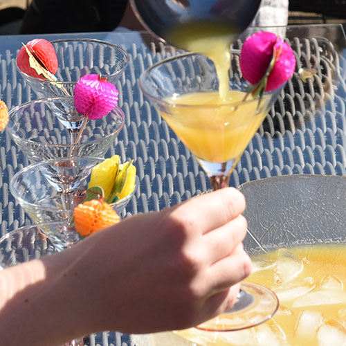 Velkomstdrink (alkoholfri) Ingredienser: 1 Sitron (saft) 1 l Appelsinjuice 1 l Eplejuice ½ l Brus med sitronsmak Isbiter