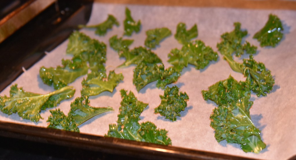 Grønnkålchips: 2 stilker Grønnkålstilker 2 ss Olje (soya) ½ ts Salt https://heidisboble.no/ @heidisboble