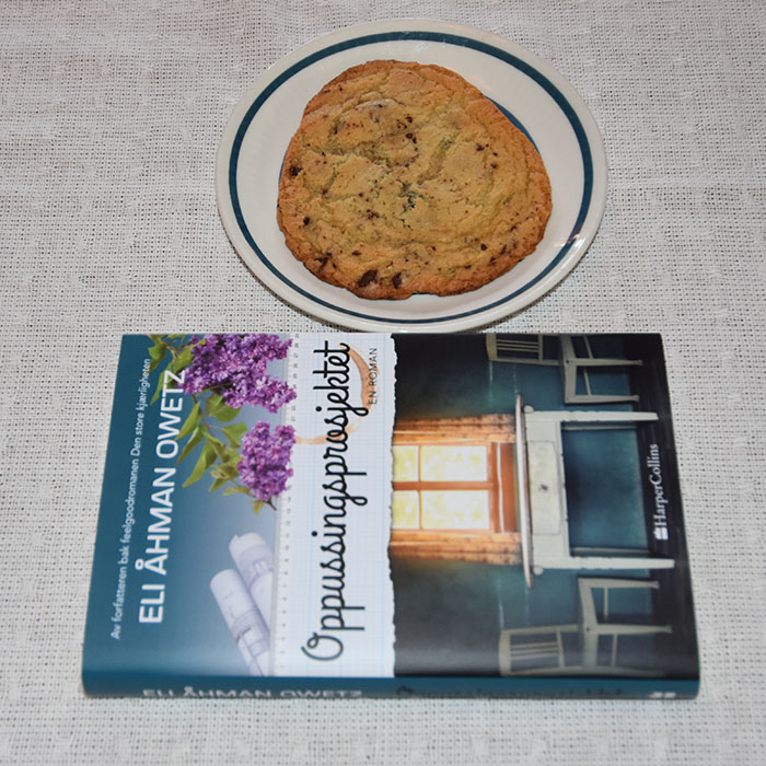 Owetz, Eli, Åhman (2022) «Oppussingsprosjektet», HarperCollins OG Cookies uten brunt sukker Ingredienser 115 g Smør 200 g Sukker 1 Egg 2 ts Vaniljesukker 225 g Hvetemel 1 ts Natron 150 g Sjokolade og/eller pistasjnøtter (hakket) https://heidisboble.no/ @heidisboble