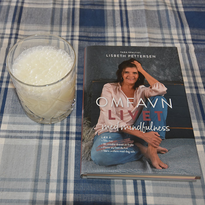 Pettersen, Lisbeth (2022) «Omfavn livet med mindfulness», Olivia OG Lassie – Youghurt drikk Lassi - søt 200 g Yoghurt 2 ½ dl Vann 4 ts Sukker ½ ts Rosevann (valgfritt) https://heidisboble.no/ @heidisboble