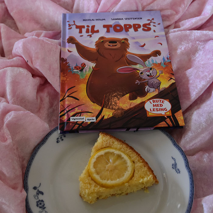 Houm, Nicolai og Steffensen, Sandra (2022) «Til Topps» Vigmostad og Bjørke OG Svigermors Sitronkake Ingredienser: 100 g Smør 125 g Sukker 2 Egg 2 ½ dl Hvetemel ¾ ts Bakepulver ¾ dl Melk 1 ts Sitronsaft ½ Sitron (raspet skall) https://heidisboble.no/ @heidisboble