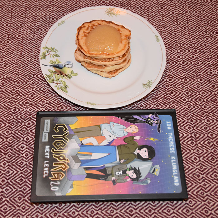 Klungland, Ida Therese (2022) «Cybjørg 2.0 Next Level», Vigmostad og Bjørke OG Rislapper Ingredienser: 5 dl Risengrynsgrøt (ferdig kokt) 2 Egg 2 dl Hvetemel ¼ ts Salt (valgfritt) Smør (til steking) https://heidisboble.no/ @heidisboble