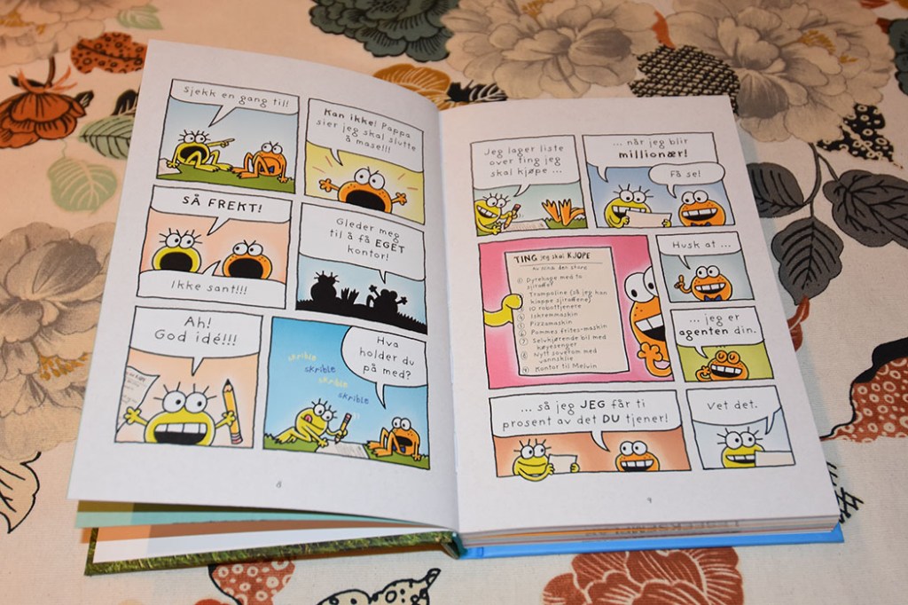 Pilkey, Dav (2022) «Superpus Store drømmer», Vigmostad Bjørke OG MAC andd Cheese med skinke Ingredienser: 3 dl Makaroni 2 ss Hvetemel 5 dl Melk 1 ts Fond eller Buljong (-pulver) 150 g Ost (nyrevet) 50 g Parmesan (nyrevet) - valgfrit 100 -150 g skinke (i terninger) https://heidisboble.no/ @heidisboble