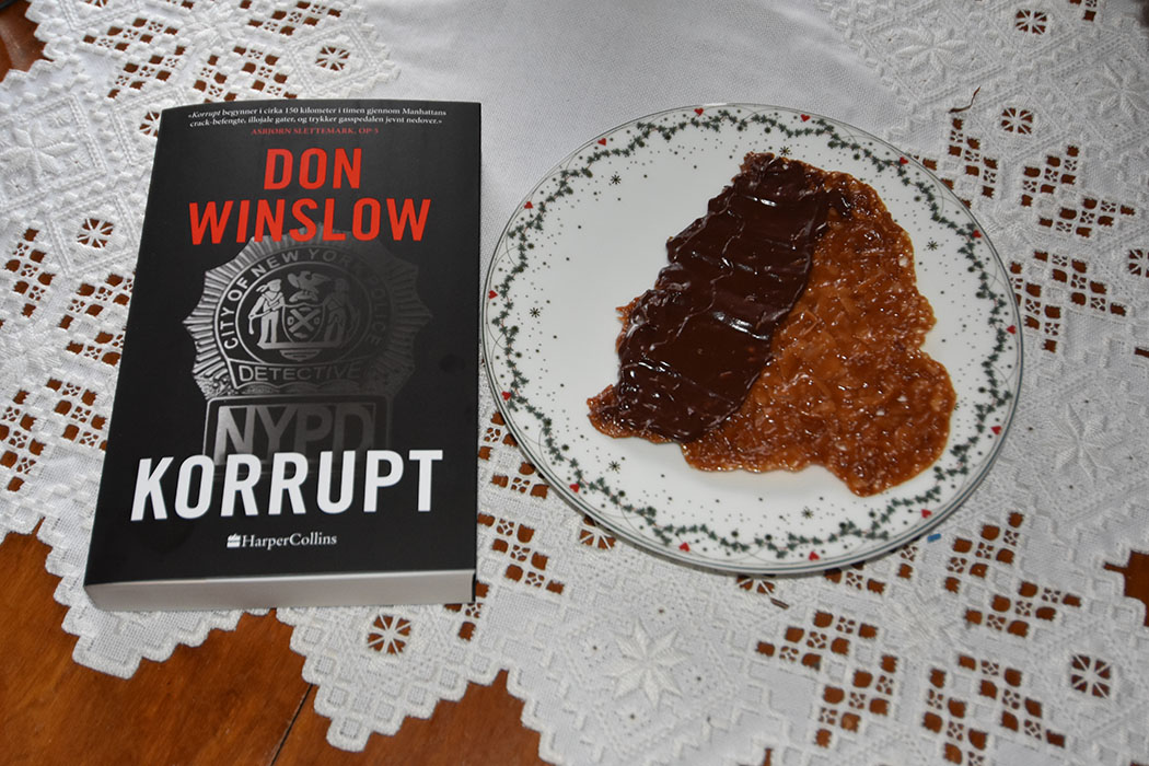 Winslow, Don (2022) «Korrupt», HarperCollins OG Florentinere med og uten sjokolade Ingredienser: 1 ts Appelsinskall (raspet) 30 g Mel 70 g Smør 60 ml Kremfløte 100 g Sukker 2 ss Honning 70 g Mandelflak Sjokoladedypp: 170 g Mørk sjokolade 115 g Smør 1 ss Sirup (lys) https://heidisboble.no/ @heidisboble