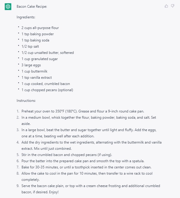 oppskrift på Bacon- og pekankake in the style of www.Heidisboble.no - fra Openai : https://chat.openai.com/ https://heidisboble.no/ @heidisboble https://chat.openai.com/